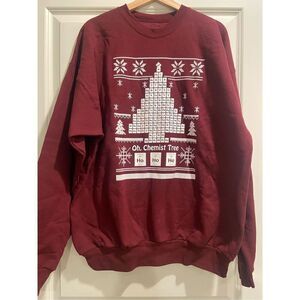 Oh Chemist Tree Christmas Crewneck Sweater size XL